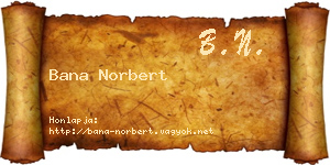 Bana Norbert névjegykártya