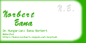 norbert bana business card